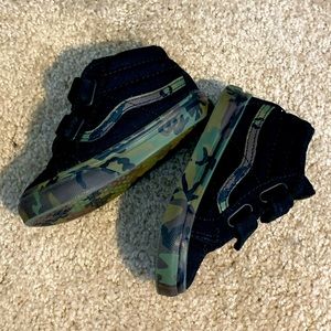 Black and Camo High Top Vans for toddler
